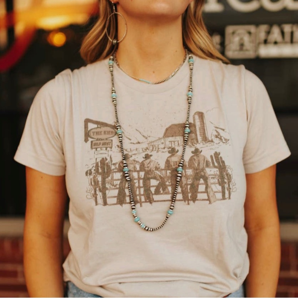 Graphic Tee with Western Print